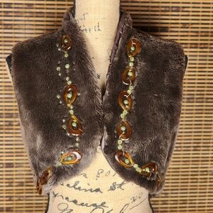 Central Park West Brown Faux Fur Vest